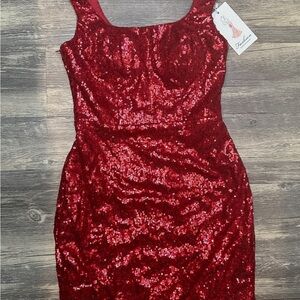 Red Sequin Dress